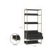 Guarda-Roupa Closet Industrial Mital 4 Gavetas Preto e Dourado 143 cm