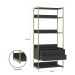 Guarda-Roupa Closet Industrial Mital 4 Gavetas Preto e Dourado 178 cm