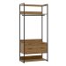 Guarda-Roupa Closet Industrial Mital com Cabideiro 2 GV Conhaque e Preto