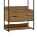 Guarda-Roupa Closet Industrial Mital com Cabideiro 2 GV Conhaque e Preto