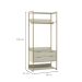 Guarda-Roupa Closet Industrial Mital com Cabideiro 2 Gavetas Off White e Dourado