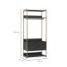 Guarda-Roupa Closet Industrial Mital com Cabideiro 2 Gavetas Preto e Dourado