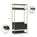 Guarda-Roupa Closet Industrial Mital com Cabideiro 2 Gavetas Preto e Dourado