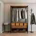 Guarda-Roupa Closet Michigan 2 Gavetas Preto e Marrom
