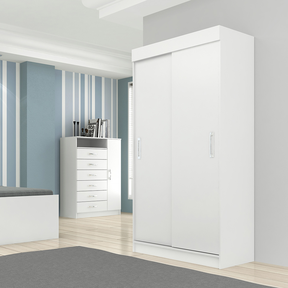 Guarda-Roupa Solteiro Berlim 2 Portas Branco