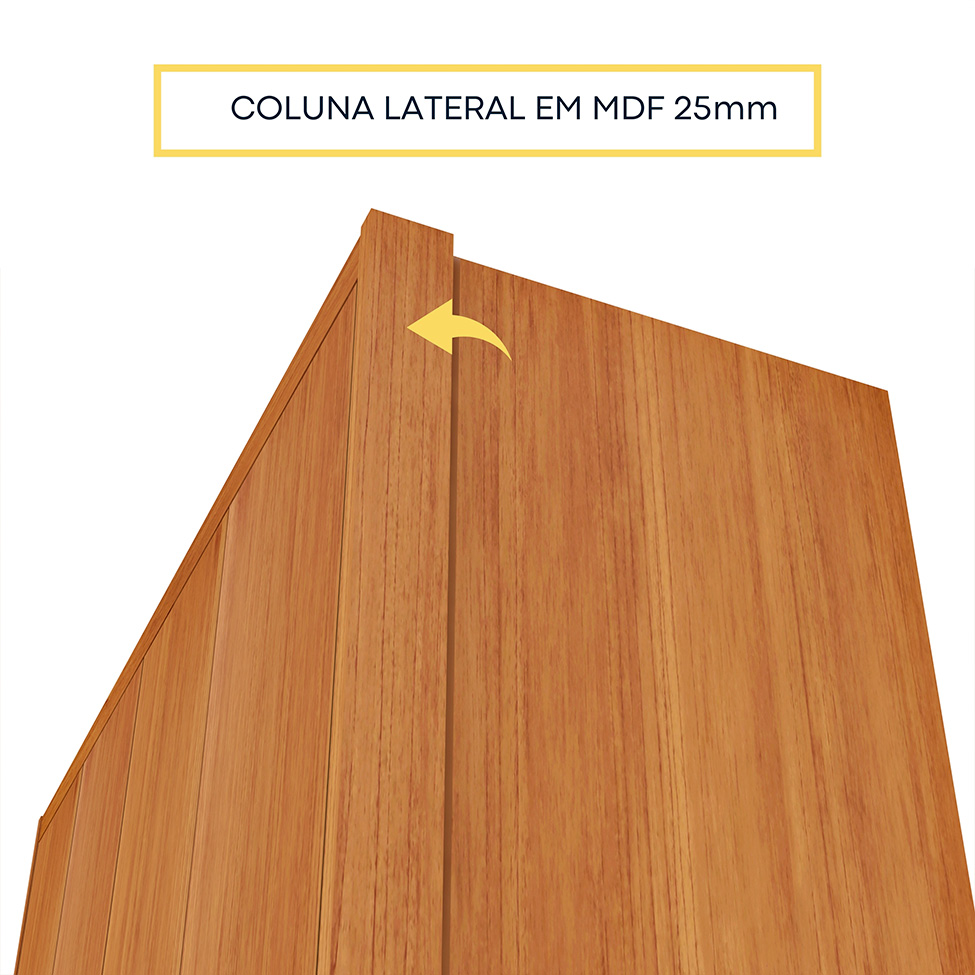 Guarda-Roupa Solteiro Max 4 Portas 2 Gavetas Cinamomo