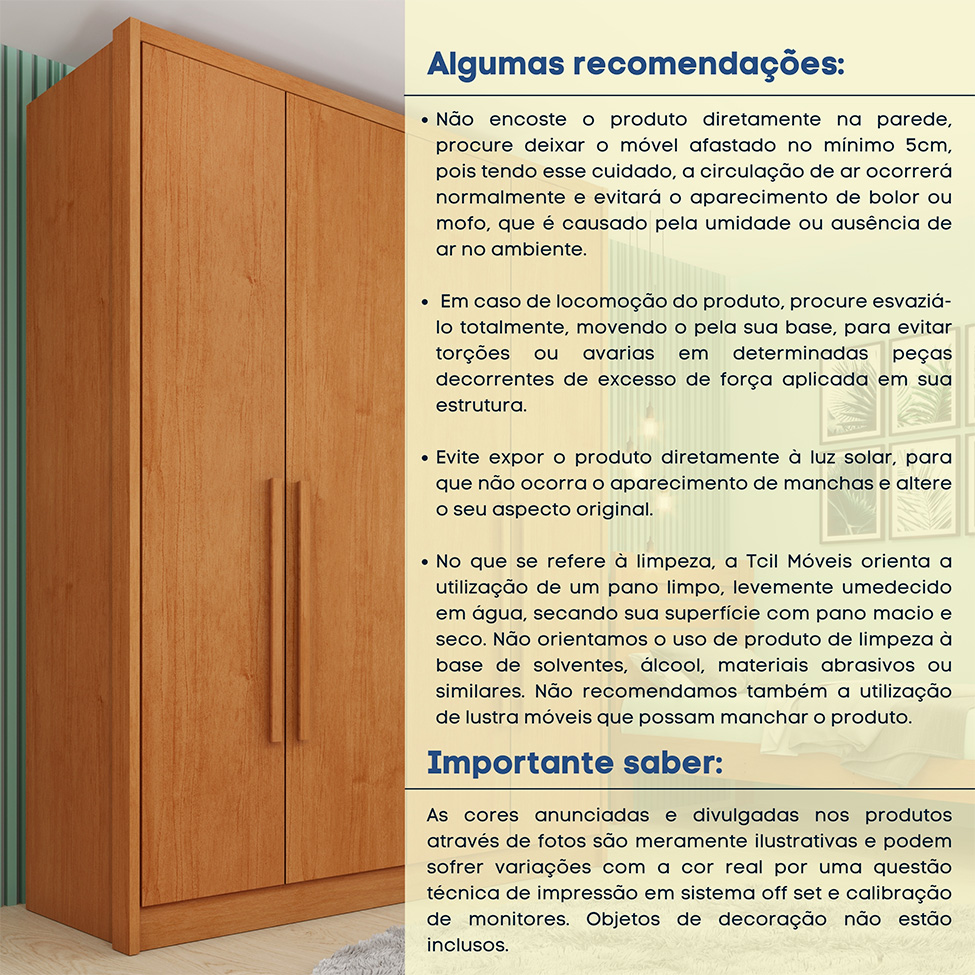 Guarda-Roupa Solteiro Max 4 Portas 2 Gavetas Cinamomo