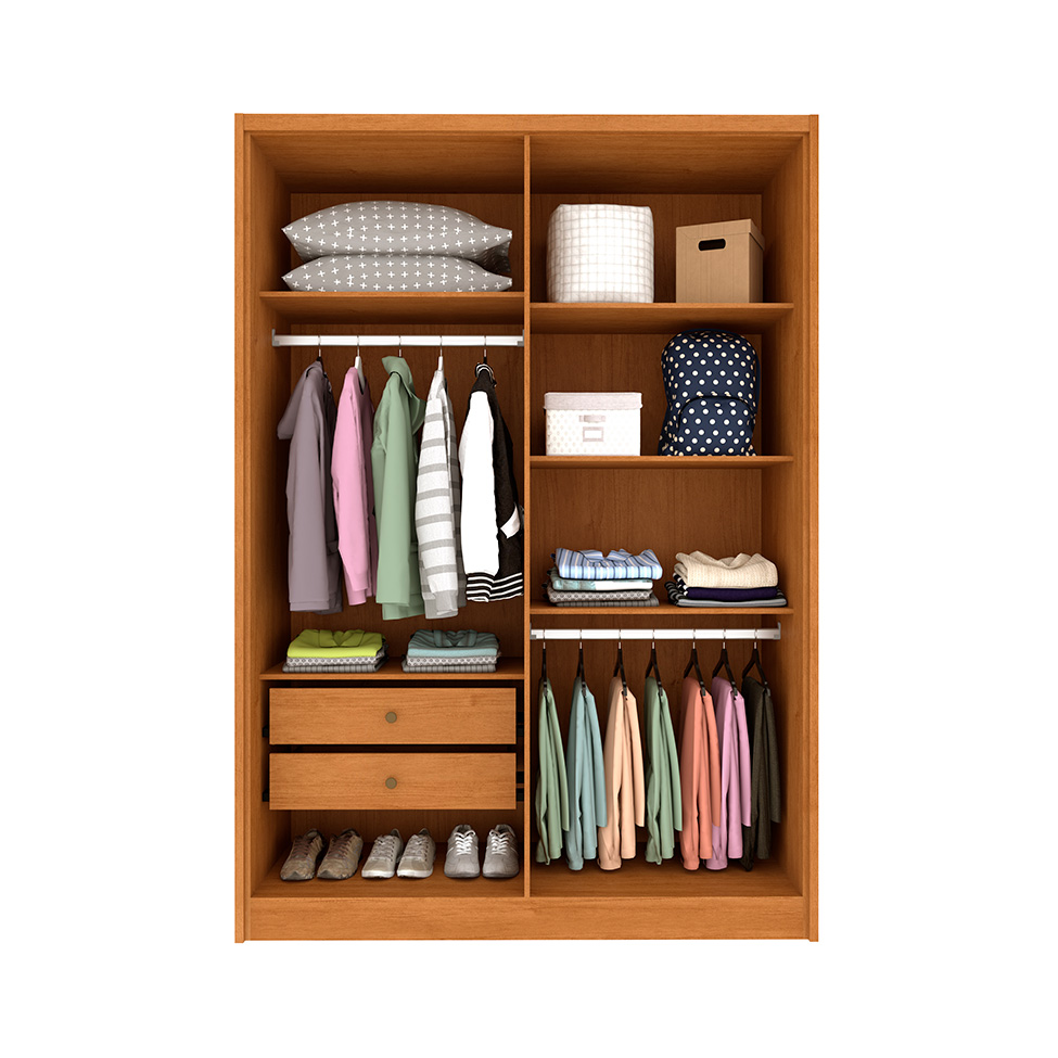 Guarda-Roupa Solteiro Max 4 Portas 2 Gavetas Cinamomo