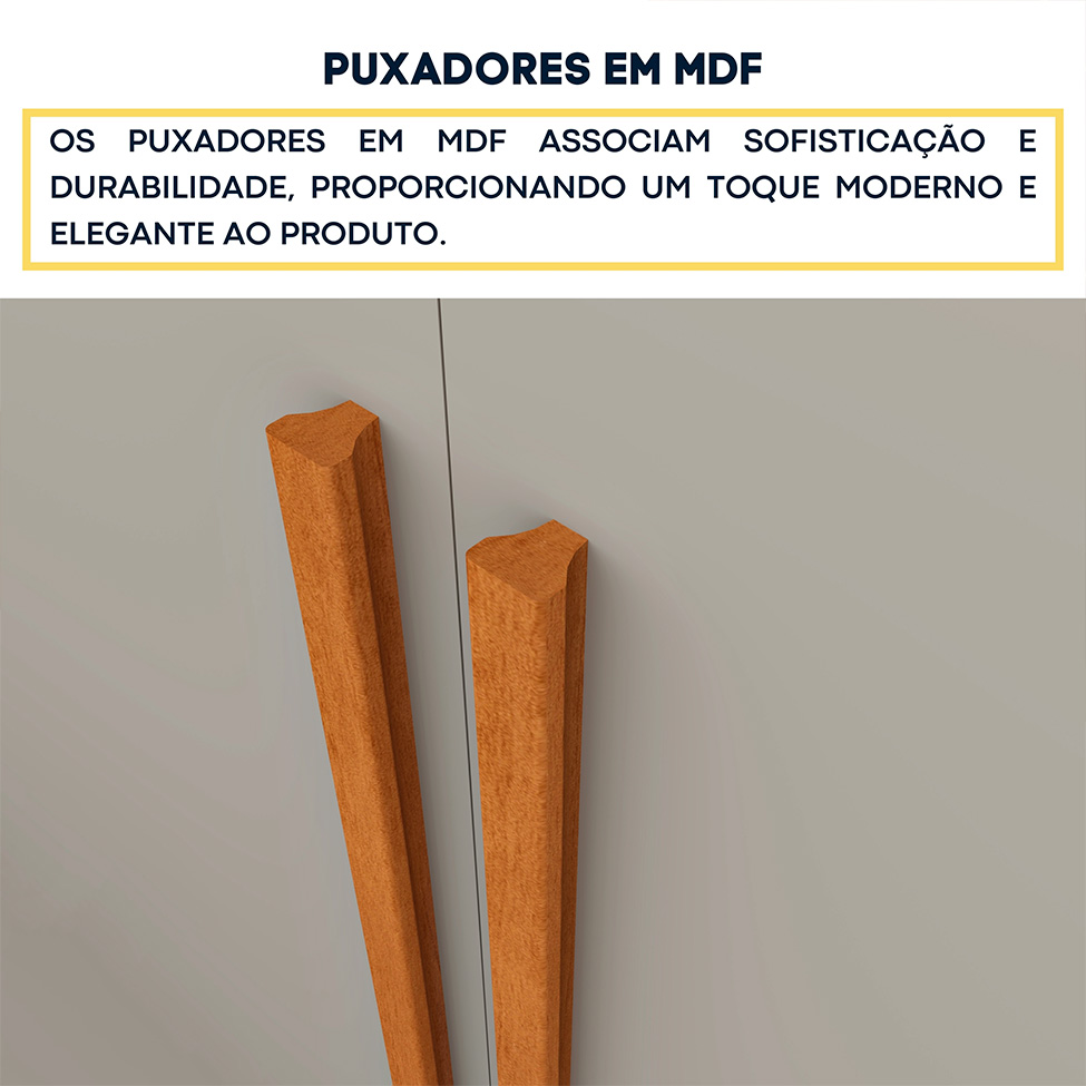 Guarda-Roupa Solteiro Max 4 Portas 2 Gavetas Cinamomo e Off White