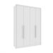 Guarda-Roupa Solteiro Max 4 Portas 2 Gavetas Neve
