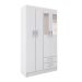Guarda-Roupa Solteiro com Espelho Havana 4 Portas Branco