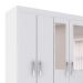 Guarda-Roupa Solteiro com Espelho Havana 4 Portas Branco