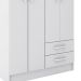 Guarda-Roupa Solteiro com Espelho Havana 4 Portas Branco
