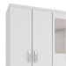 Guarda-Roupa Solteiro com Espelho Havana I 6 Portas Branco