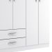 Guarda-Roupa Solteiro com Espelho Havana I 6 Portas Branco