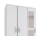 Guarda-Roupa Solteiro com Espelho Havana II 6 Portas Branco