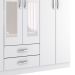 Guarda-Roupa Solteiro com Espelho Havana II 6 Portas Branco