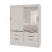 Guarda-Roupa Solteiro com Espelho Irati 2 Portas 6 Gavetas Branco
