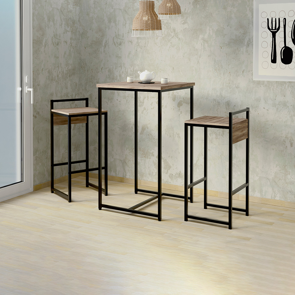 Mesa Bistrô Quadrada UrbnFlex Preta e Mel