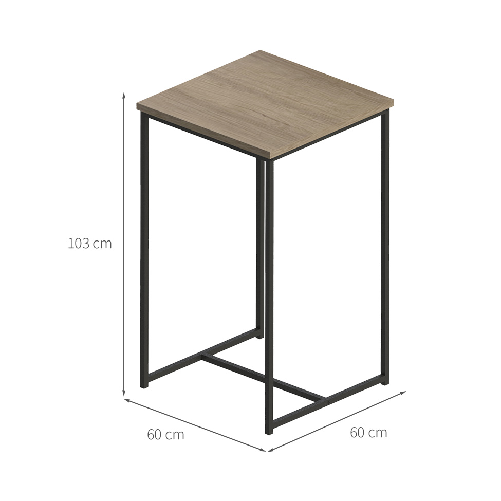 Mesa Bistrô Quadrada UrbnFlex Preta e Mel