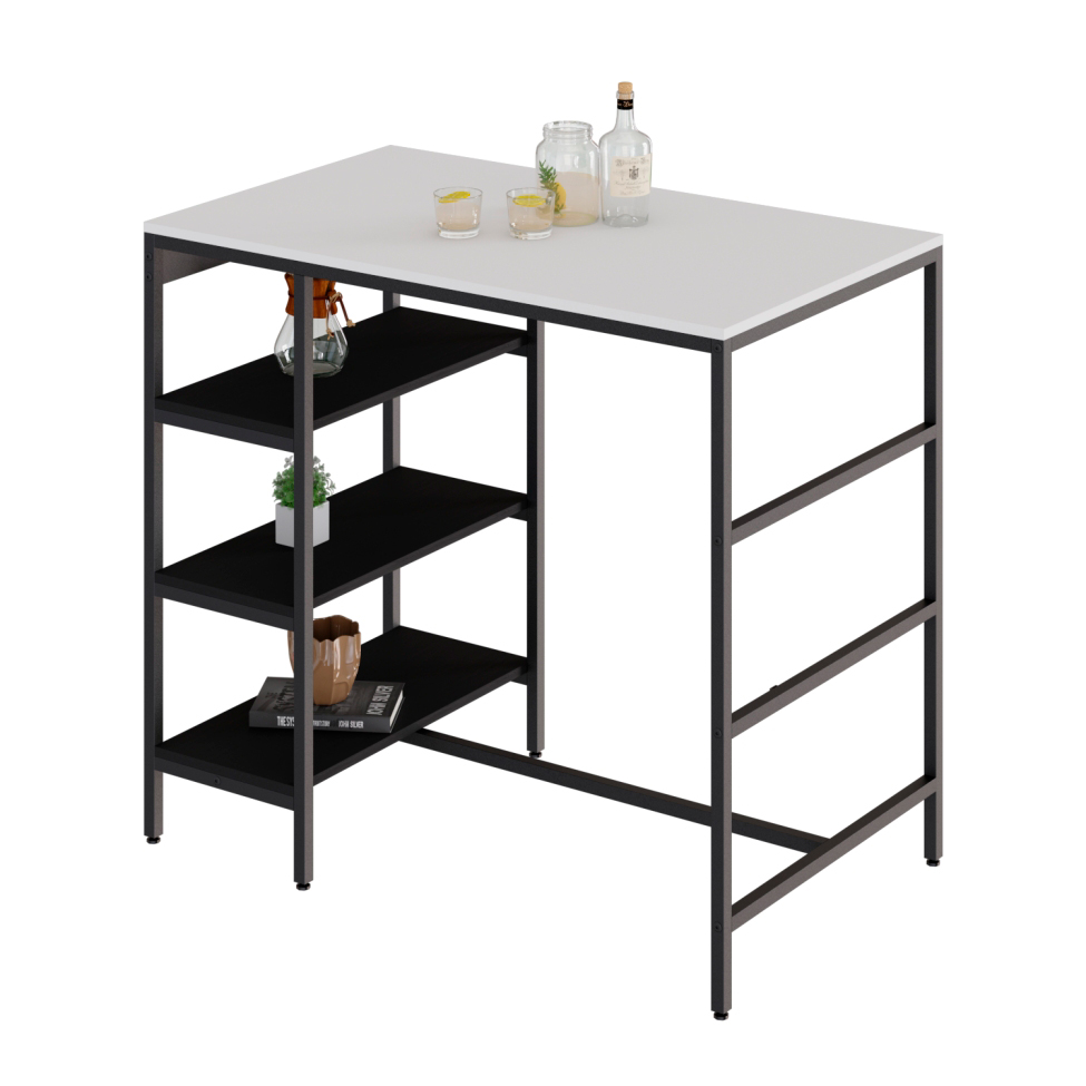 Mesa Bistrô Wooden Branca e Preta