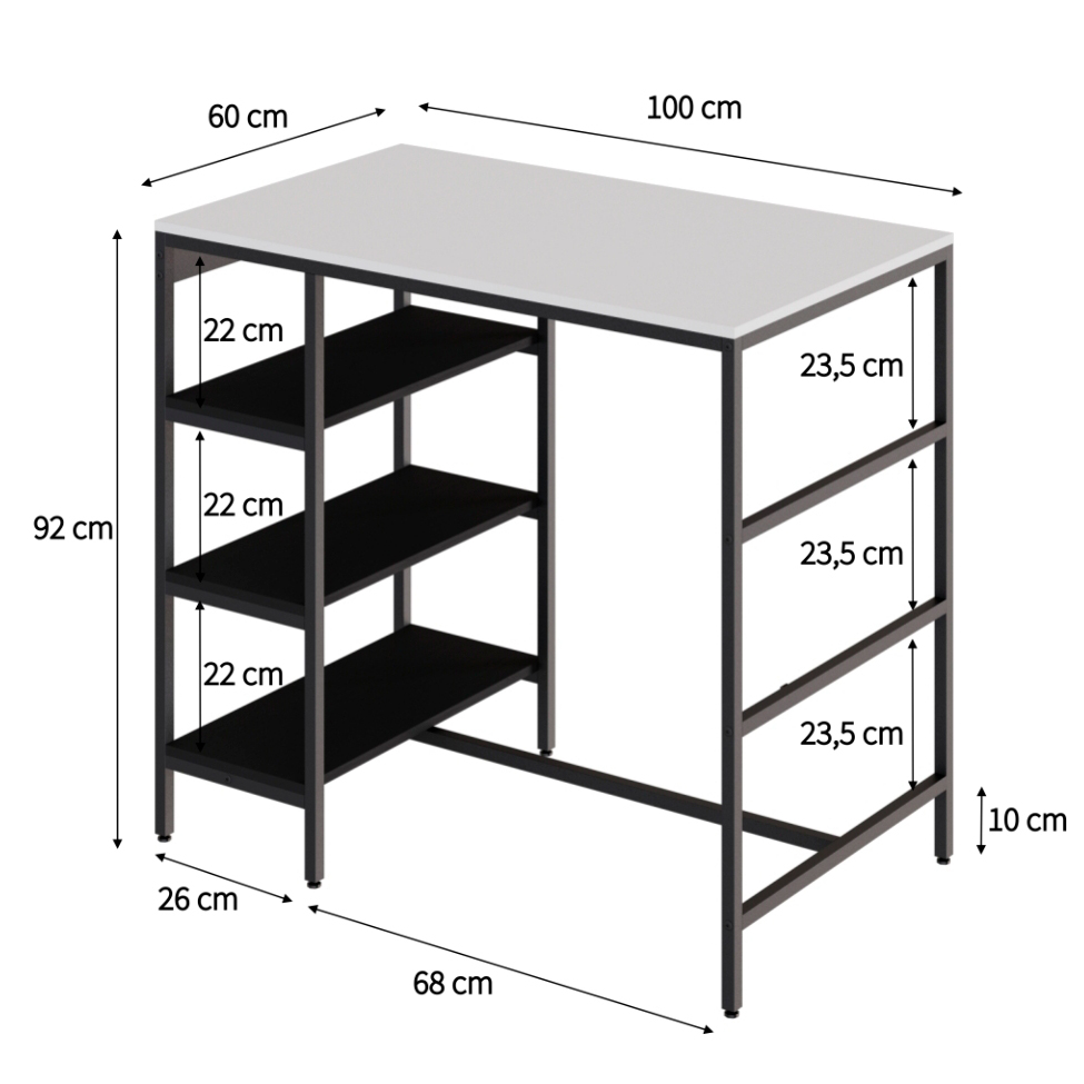Mesa Bistrô Wooden Branca e Preta