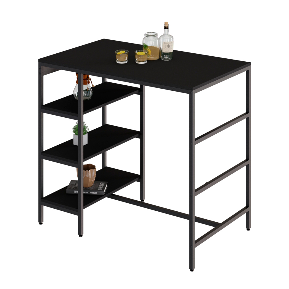 Mesa Bistrô Wooden Ônix e Preta