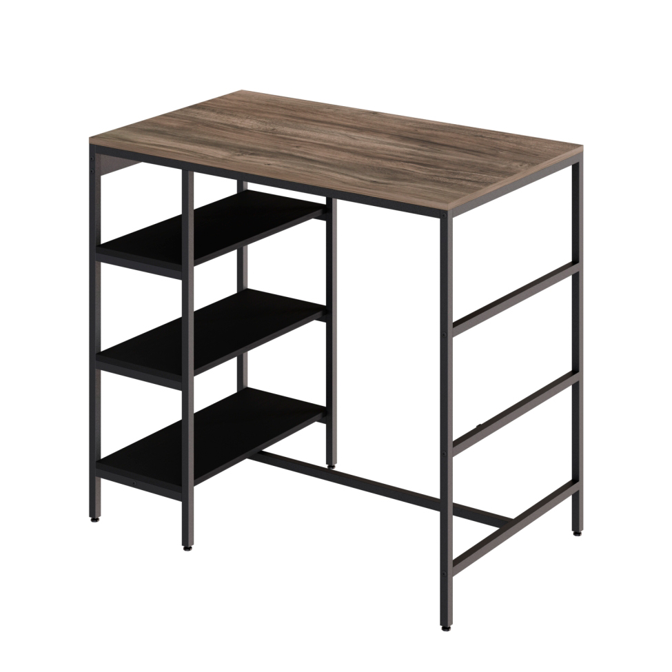 Mesa Bistrô Wooden Carvalho Dark e Preta