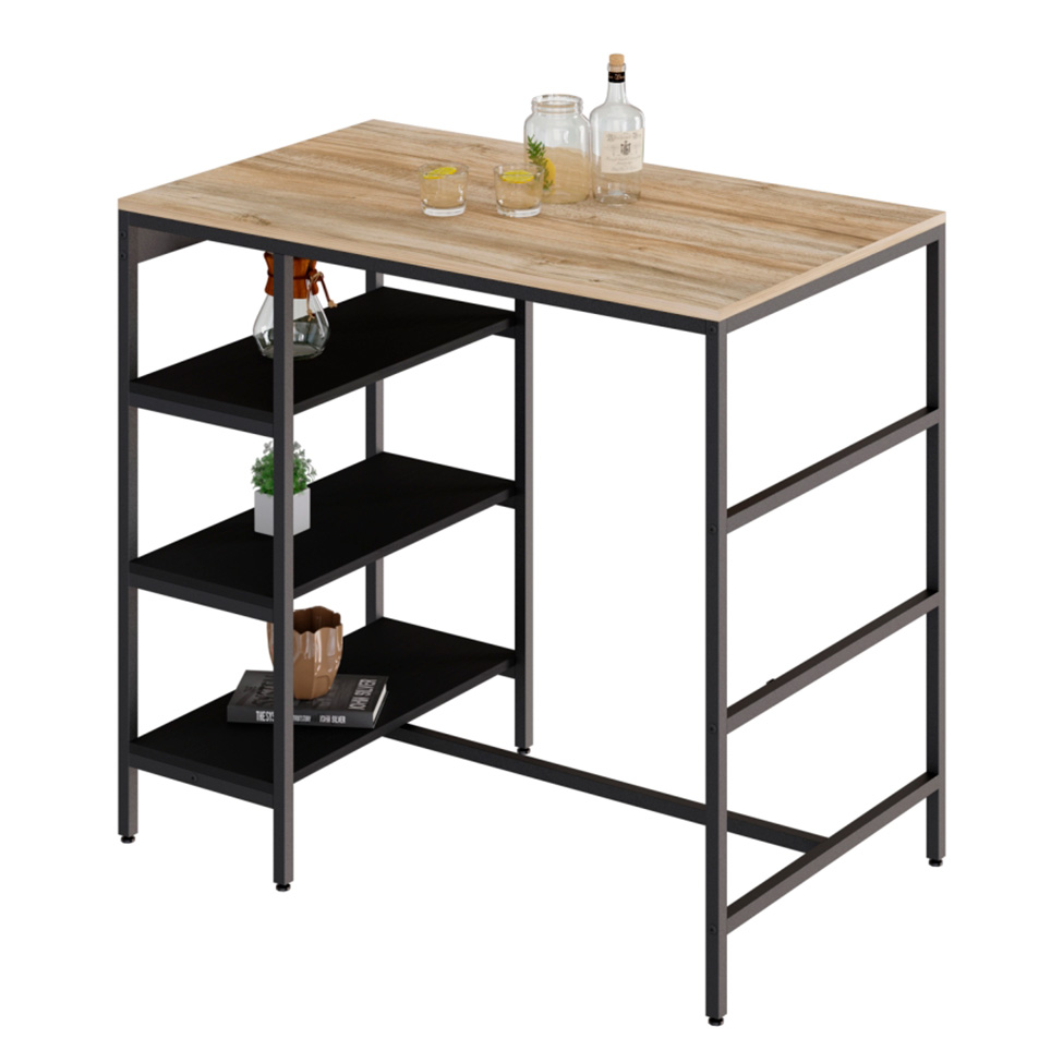 Mesa Bistrô Wooden Carvalho e Preta