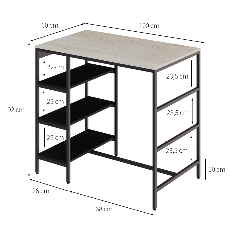 Mesa Bistrô Wooden Snow e Preta