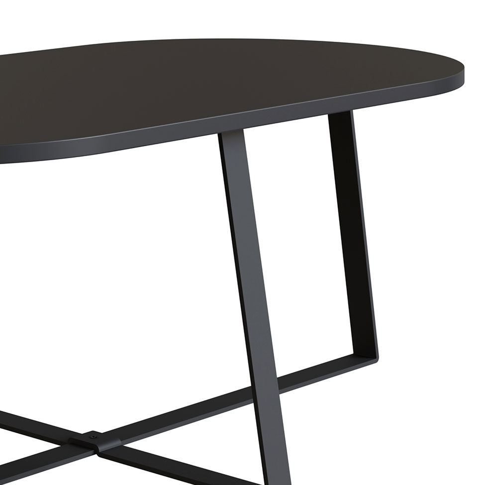 Mesa Centro Oval Complementos Preta 90 cm