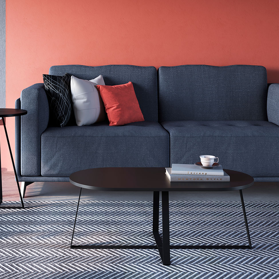 Mesa Centro Oval Complementos Preta 90 cm