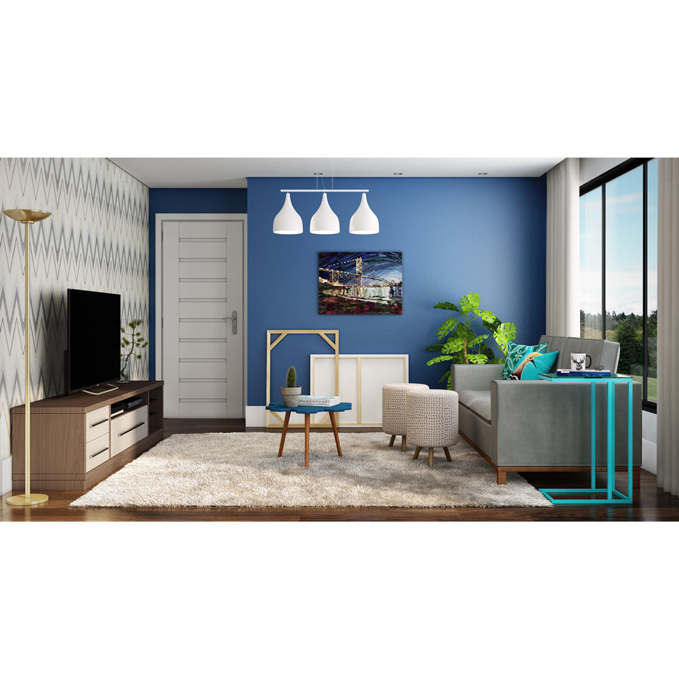 Mesa Lateral Encaixe Elena Azul