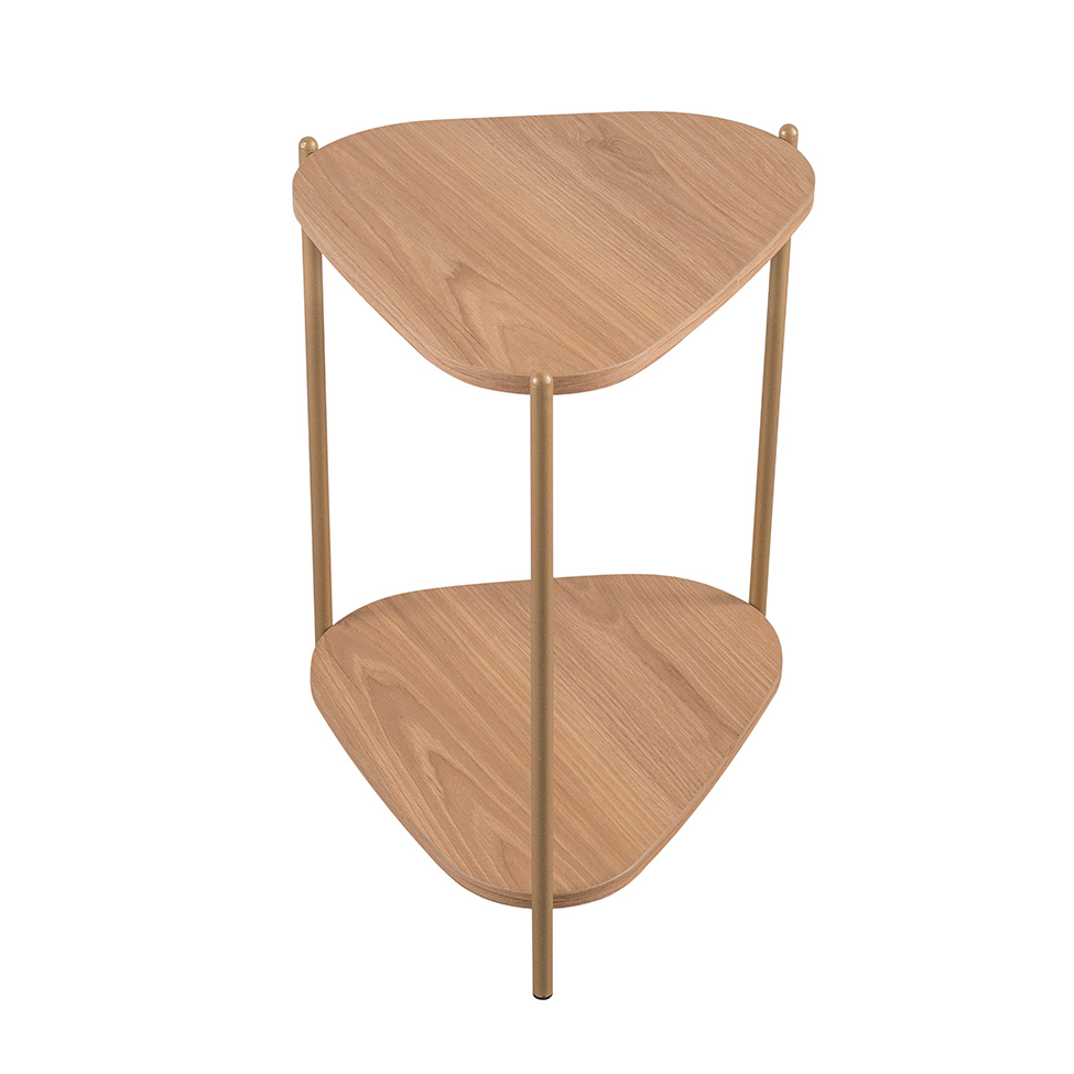 Mesa Lateral Orgânica Complementos Hanover e Dourada 44 cm