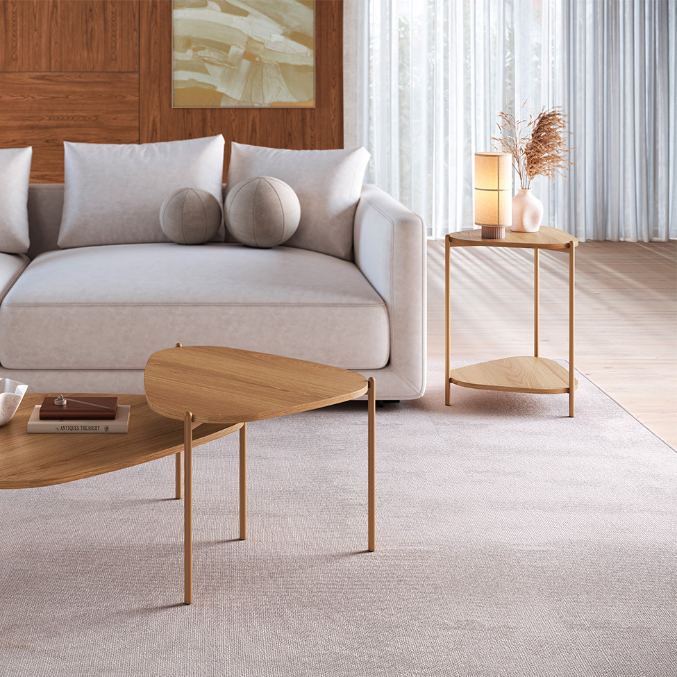 Mesa Lateral Orgânica Complementos Hanover e Dourada 44 cm