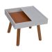 Mesa Lateral Quadrada Fenestra Branca e Avelã
