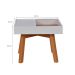 Mesa Lateral Quadrada Fenestra Branca e Avelã