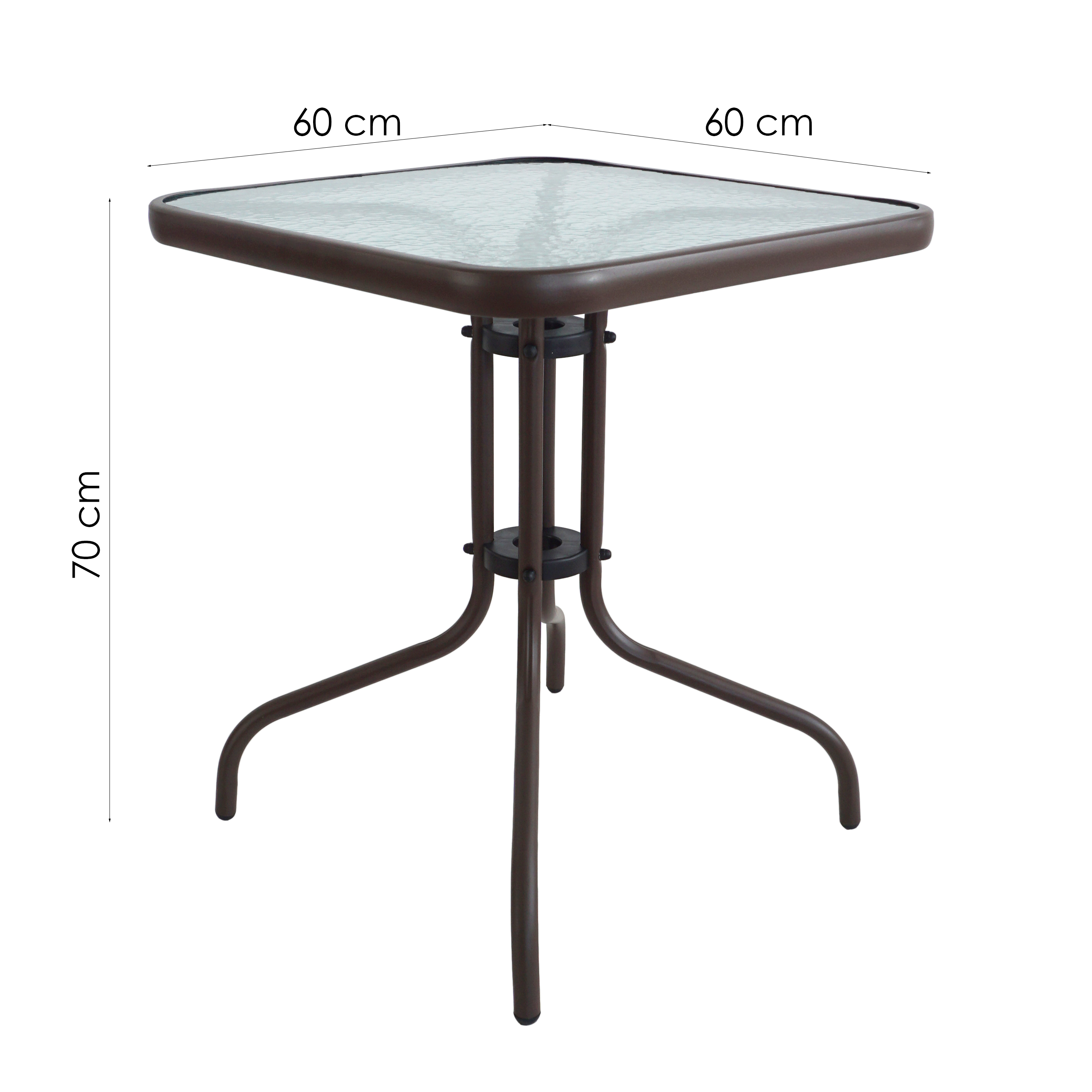 Mesa Quadrada de Jardim Rio Marrom 60 cm