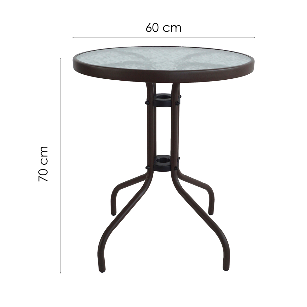 Mesa Redonda de Jardim Rio Marrom 60 cm