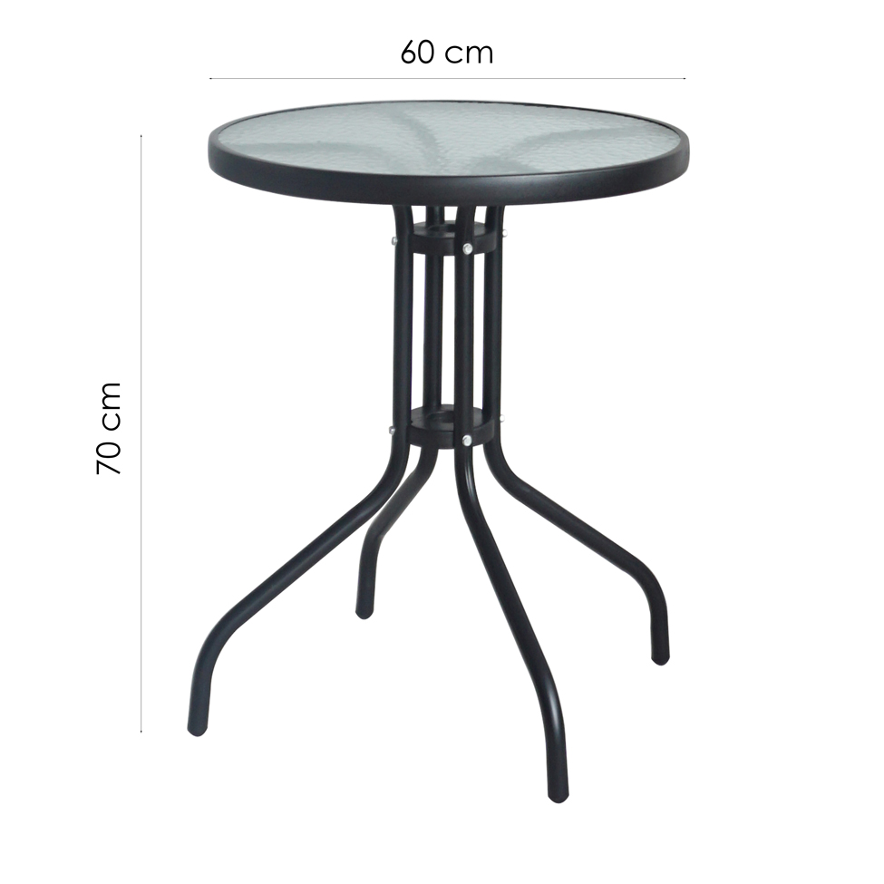 Mesa Redonda de Jardim Rio Preta 60 cm
