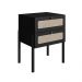 Mesa de Cabeceira Oslo 2 Gavetas Preta e Nero
