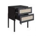 Mesa de Cabeceira Oslo 2 Gavetas Preta e Nero
