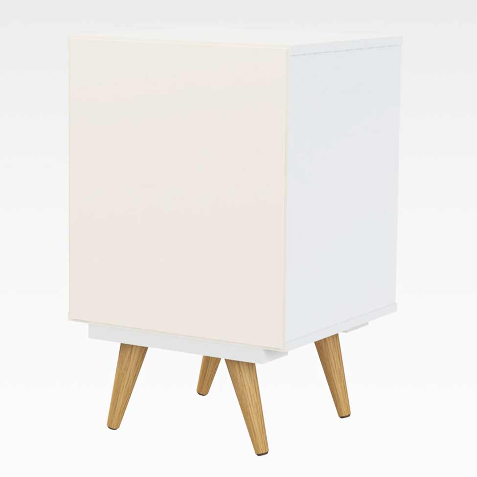 Mesa de Cabeceira Retrô Plus Branca Acetinado