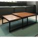 Mesa de Centro Quadrada Catarina Wood Marrom e Preta