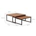 Mesa de Centro Quadrada Catarina Wood Marrom e Preta