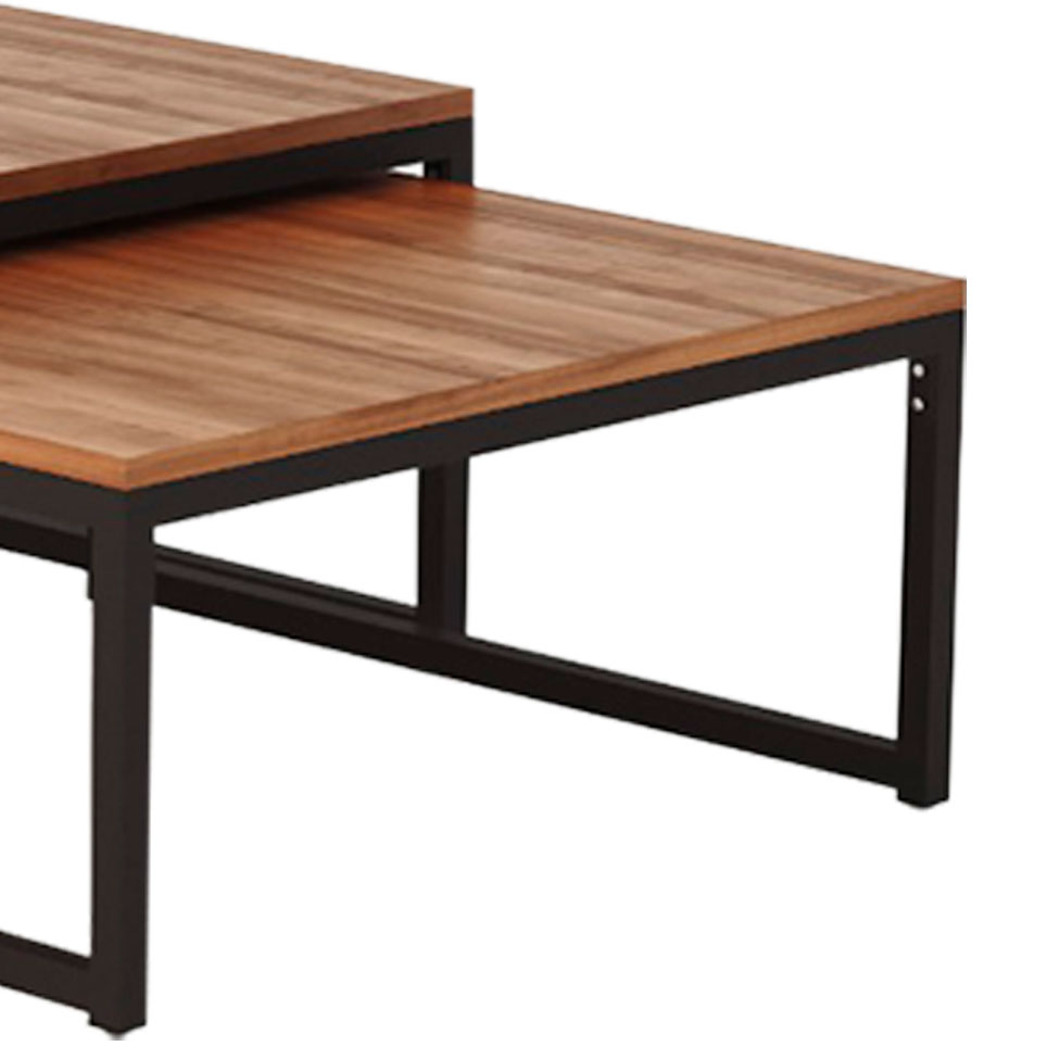 Mesa de Centro Quadrada Catarina Wood Marrom e Preta