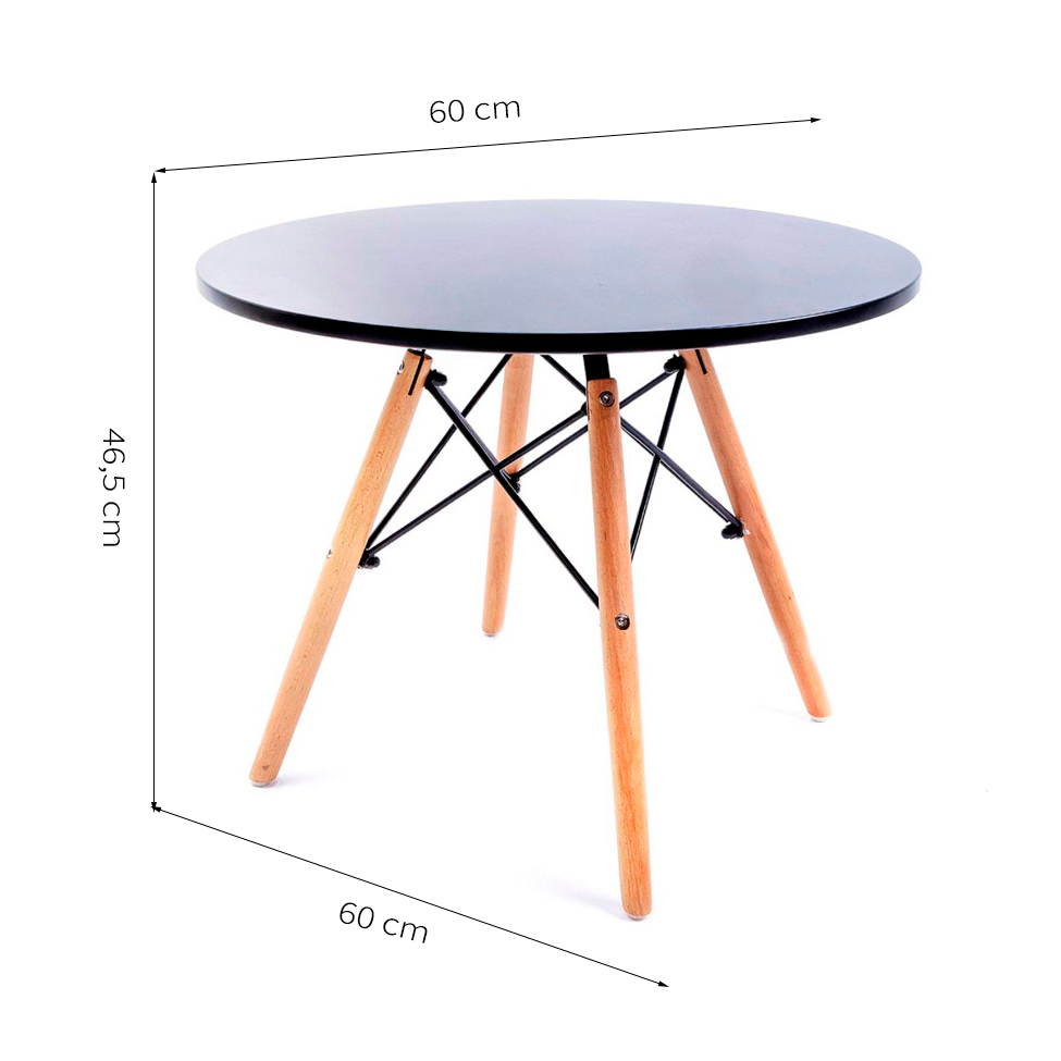 Mesa de Centro Redonda Well Preta 60 cm