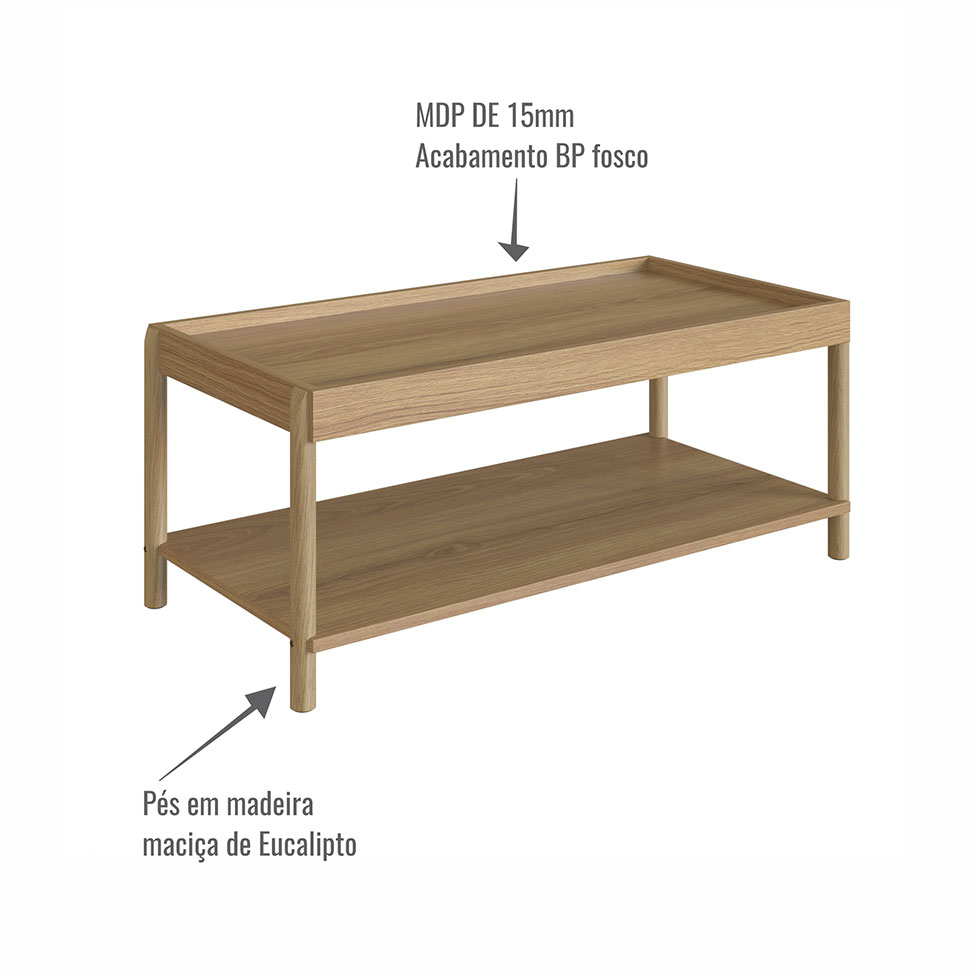 Mesa de Centro Retangular Oslo Hanover
