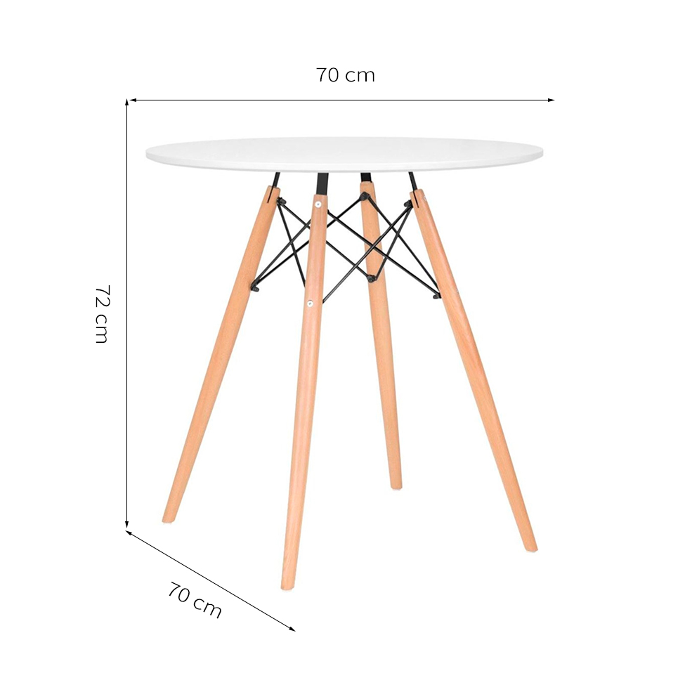 Mesa de Cozinha Redonda Well Branca 70 cm
