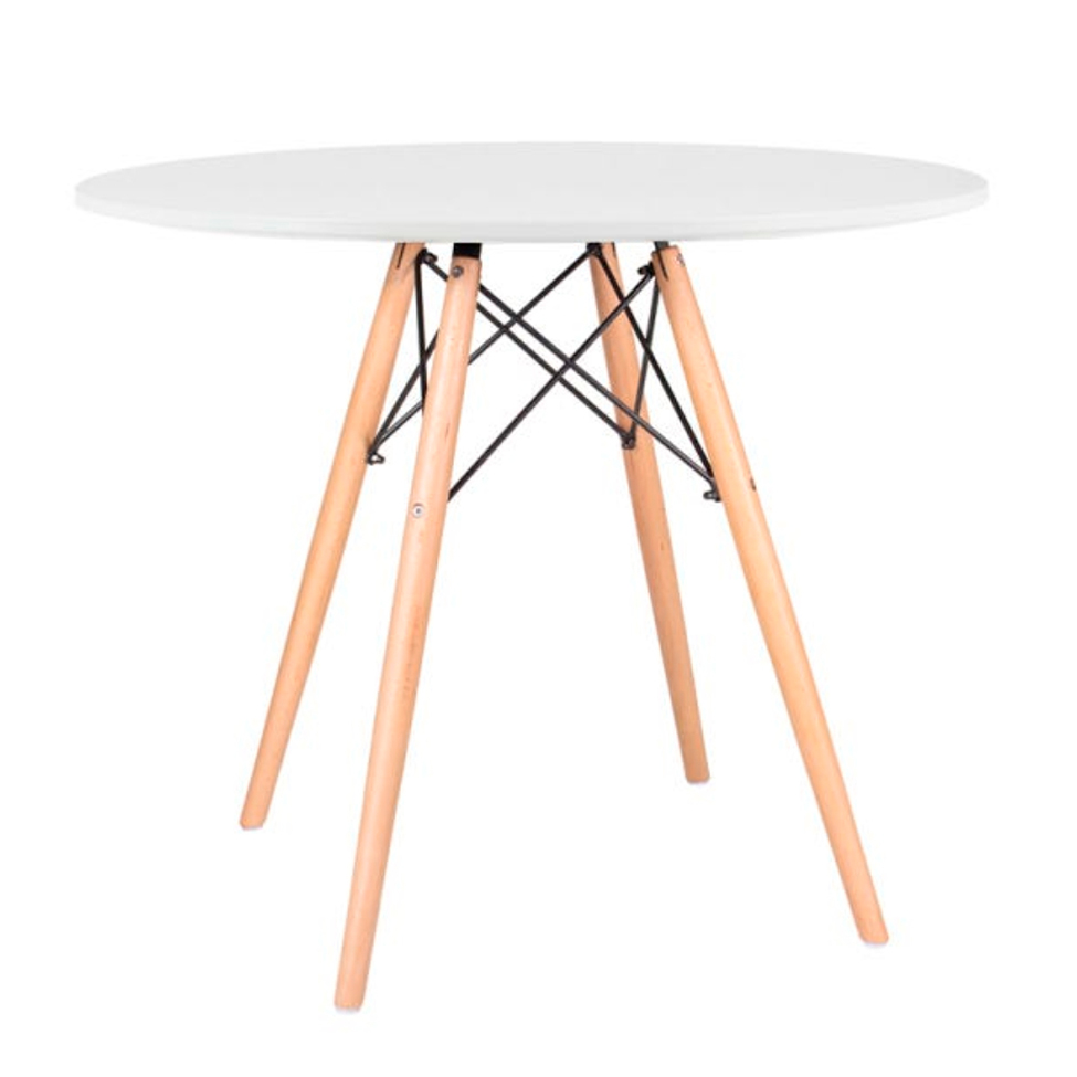 Mesa de Cozinha Redonda Well Branca 90 cm
